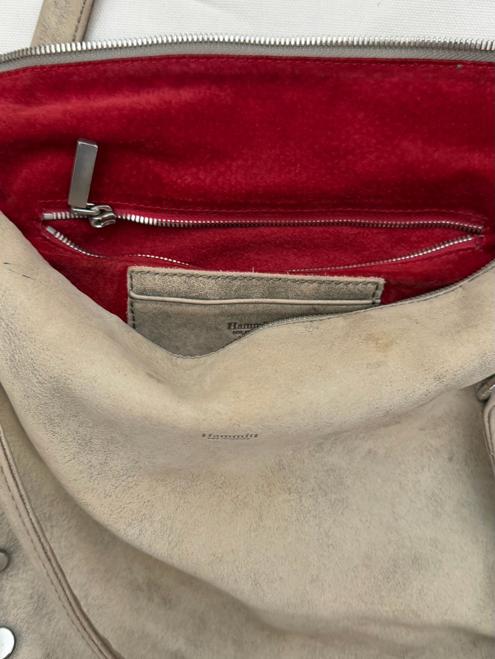Hammitt Suede Studded Large Tote Bag in Taupe - Women's Shoulder Bag - Picture 3 of 15